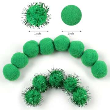 Phinus 200 PCS 1-Inch Pom Poms for Crafting - Soft, Fun & Colorful
