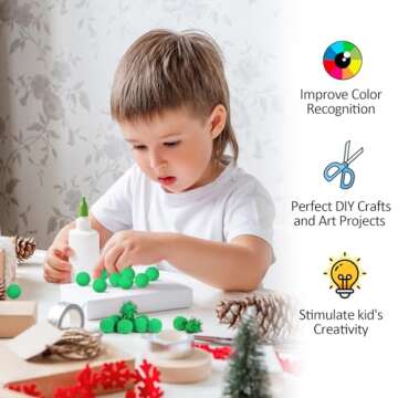 Phinus 200 PCS Soft Pom Poms for Crafts and DIY Projects