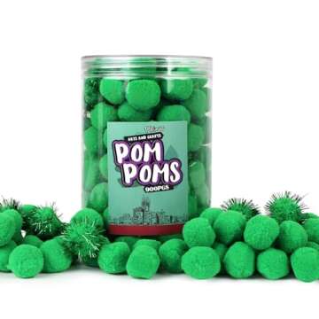 Phinus 200 PCS Soft Pom Poms for Crafts and DIY Projects