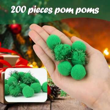 Phinus 200 PCS Soft Pom Poms for Crafts and DIY Projects