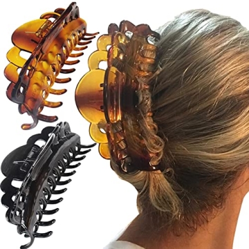 Ex-Large Plastic Hair Claw Clips for Thick Hair