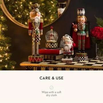 MACKENZIE-CHILDS Decorative Nutcracker Figurine, Wooden Nutcracker Christmas Home Decor, Tall Highland