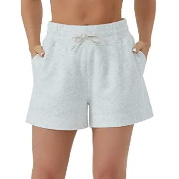 THE GYM PEOPLE Women's High Waisted Sweat Shorts with Pockets - Perfect Summer Workout & Lounge