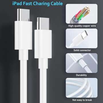 Fast Charging iPad Charger 10FT with 2 Pack 20W USB C