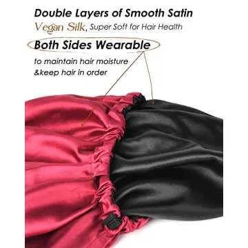 Long Satin Bonnet for Curls and Braids - Premium Quality Sleep Wear