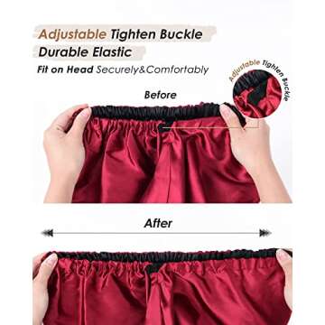 Long Satin Bonnet for Curly Hair - Adjustable & Soft