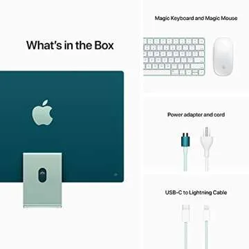 Apple 2021 iMac All in one Desktop Computer with M1 chip: 8-core CPU, 7-core GPU, 24-inch Retina Display, 8GB RAM, 256GB SSD Storage, Matching Accessories. Works with iPhone/iPad; Green