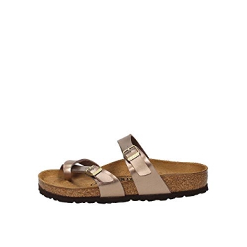 Birkenstock Women's Flip Flops in Electric Metallic Taupe