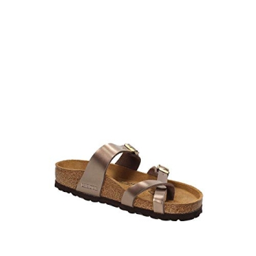 Birkenstock Women's Flip Flops in Electric Metallic Taupe