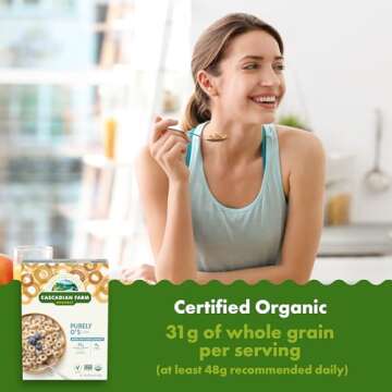 Cascadian Farm Organic Purely O's Cereal, 8.6 ounces