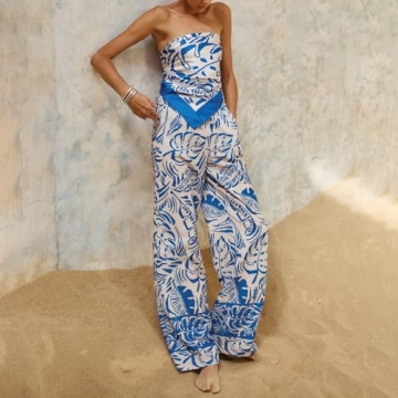 Chic Faretumiya 2 Piece Satin Top Pants Set for Summer