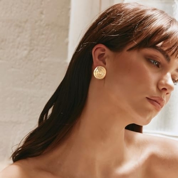 MUYAN Gold Vintage Round Swirl Earrings for Women