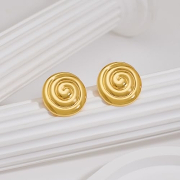 MUYAN Gold Vintage Round Swirl Earrings for Women