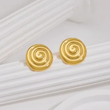 MUYAN Gold Vintage Round Swirl Earrings for Women
