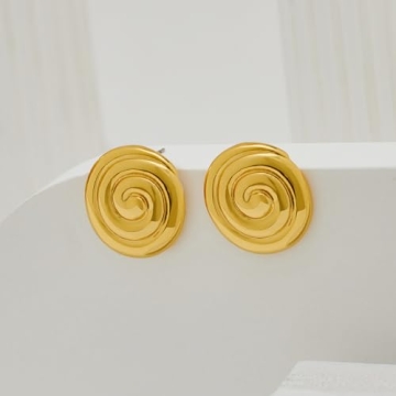 MUYAN Gold Vintage Round Swirl Earrings for Women
