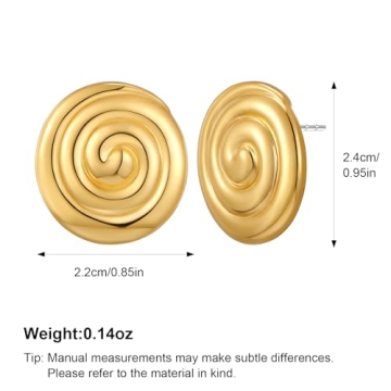 MUYAN Gold Vintage Round Swirl Earrings for Women