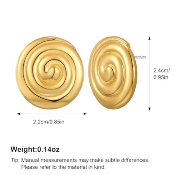 MUYAN Gold Vintage Round Swirl Earrings for Women