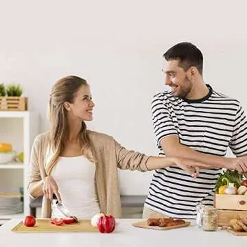 Organic 6 Piece Bamboo Cooking & Serving Utensils Set | Kitchen Accessories Kit In Colorful Utensil Holder | Spoon & Spatula & Salad Tong Mix | Space-Saving Wood Kitchen Gadgets Set | By laboos