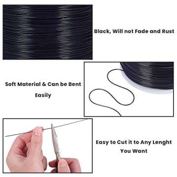 BENECREAT 20 Gauge Black Aluminum Wire for Crafting
