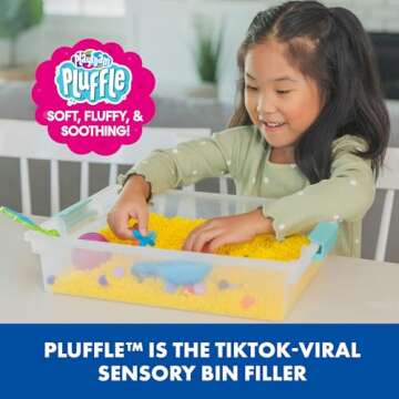 Educational Insights Playfoam Pluffle for Sensory Bins 2-Pack - Yellow & Purple Sensory Bin Filler for Sensory Table, Great for Sensory Play