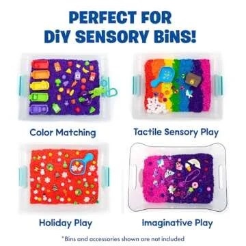 Educational Insights Playfoam Pluffle for Sensory Bins 2-Pack - Yellow & Purple Sensory Bin Filler for Sensory Table, Great for Sensory Play