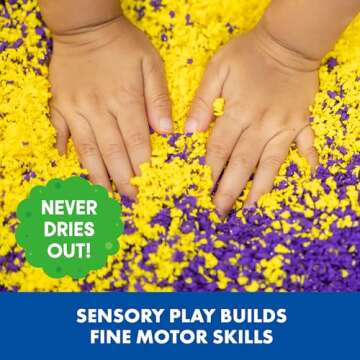 Educational Insights Playfoam Pluffle for Sensory Bins 2-Pack - Yellow & Purple Sensory Bin Filler for Sensory Table, Great for Sensory Play