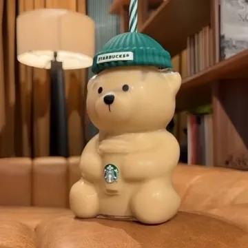 colonova Bear Cup 2025 Cute Glass Tumbler for Drinks