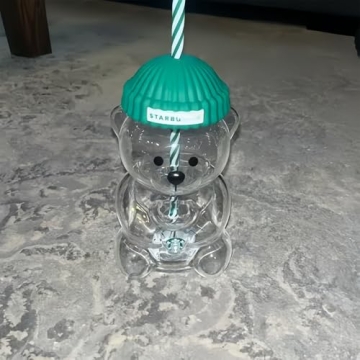 colonova Bear Cup 2025 Cute Glass Tumbler for Drinks