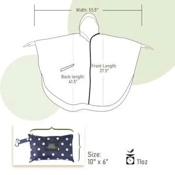SaphiRose Waterproof Hooded Rain Poncho for Adults