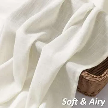 Guken Natural Linen Curtains - 96 Inch Elegant Drapes Set