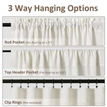 Guken Natural Linen Curtains - 96 Inch Elegant Drapes Set