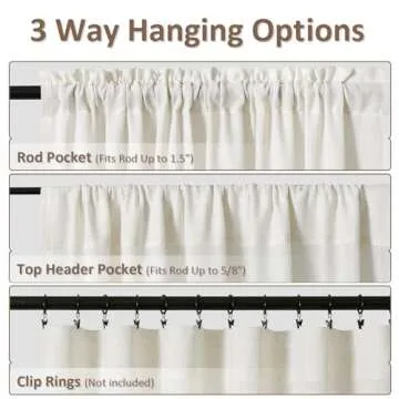 Guken Natural Linen Curtains - 96 Inch Elegant Drapes Set