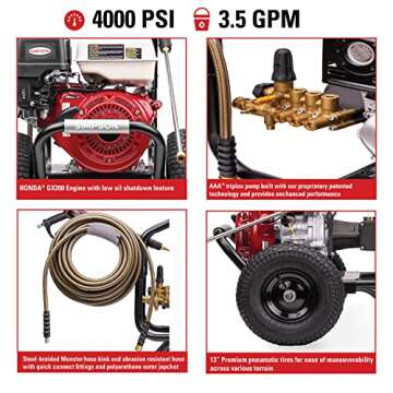 SIMPSON Cleaning PS60869 PowerShot 4000 PSI Pressure Washer for Professional Use