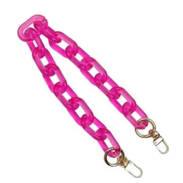 Pastlla Chunky Acrylic Purse Strap Bag Chain Handle Purse Chain Replacement for Handbag Purse Shoulder Bag,(Rose, Length 17.7")