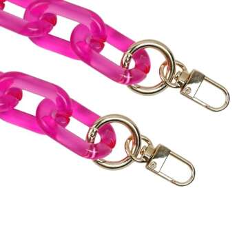 Pastlla Chunky Acrylic Purse Strap Bag Chain Handle Purse Chain Replacement for Handbag Purse Shoulder Bag,(Rose, Length 17.7")