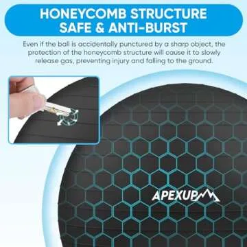 APEXUP Yoga Ball - Anti-Slip Stability Exercise Mat