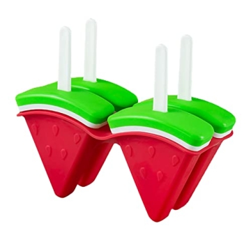 Watermelon Ice Pop Molds for Kids - 4 BPA-Free Silicone Molds