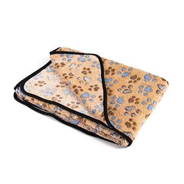 iNNEXT 2 Pack Puppy Blanket for Pet Cushion Small Dog Cat Bed Soft Warm Sleep Mat, Pet Dog Cat Puppy Kitten Soft Blanket Doggy Warm Bed Mat Paw Print