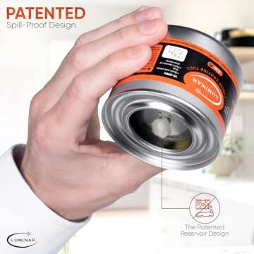 Luminar Resealable-Wick Chafing Fuel Cans, 24 Pack, 4 Hour - Premium Quality Burners for Food Warmer...