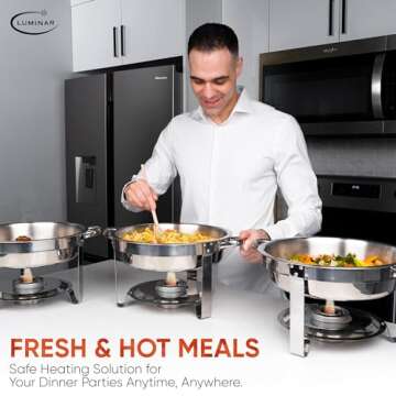 Luminar Resealable-Wick Chafing Fuel Cans, 24 Pack, 4 Hour - Premium Quality Burners for Food Warmers - No More Spills, Waste, or Hassle - Perfect for Convenient, and Long-Lasting Event Catering