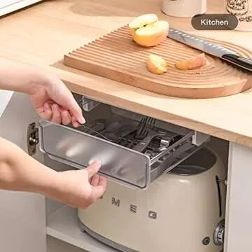 Under Desk Drawer Organizer Self-Adhesive Storage Solution