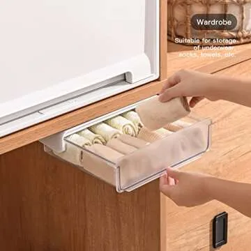 Under Desk Drawer Organizer Self-Adhesive Storage Solution