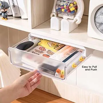 Under Desk Drawer Organizer Self-Adhesive Storage Solution