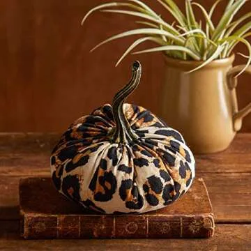 Leopard Print Small Pumpkin for Autumn Decor and Gifts