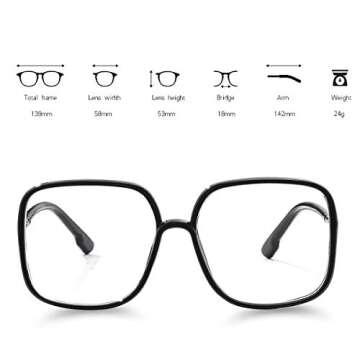 BIGGY Oversized Square Blue Light Blockers for All