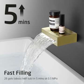 KES Bath Shower Faucet Set Tub and Shower Faucet Set Rain Shower Head with Handheld Shower System Pressure Balance Brushed Gold, XB6305F18-BZ