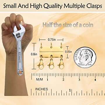 Qulltk Necklace Clasp Layering Jewelry Clasp 18K Gold and Silver Separator for Stackable Necklaces and Chains