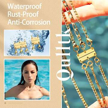 Qulltk Necklace Clasp Layering Jewelry Clasp 18K Gold and Silver Separator for Stackable Necklaces and Chains