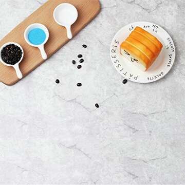 Meking 20x20 Inch (50x50cm) Photography Photo Video Studio Retro Vintage Marble Texture Background Paper for Photo Props - Light Grey