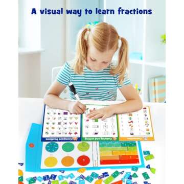 D-FantiX Magnetic Fraction Educational Puzzle, Magnetic Fraction Tiles & Fraction Circles Set, Math ...